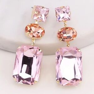 Elegant Pink and Orange Gemstone Earrings